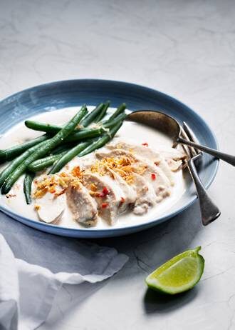 Chicken Poached In Coconut & Lime