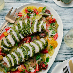 Herby Crusted Chicken & Tomato Salad