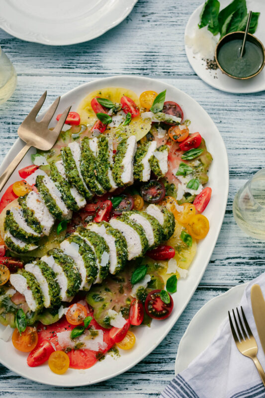 Herby Crusted Chicken & Tomato Salad