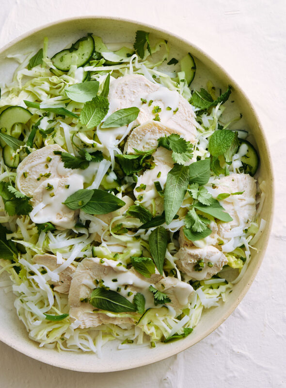 Coconut and Lemongrass Poached Chicken Salad (gf)