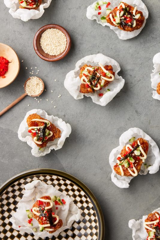 Korean Style Chicken Rice Paper Boats